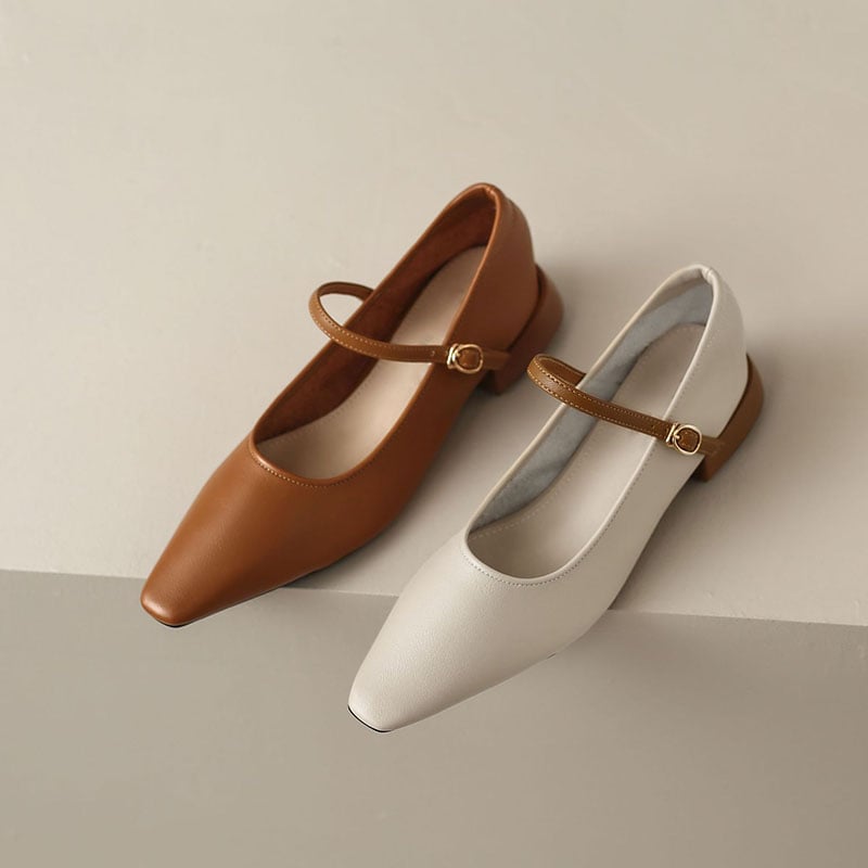 Dulcina Square Toe Block Heels Mary Jane Shoes
