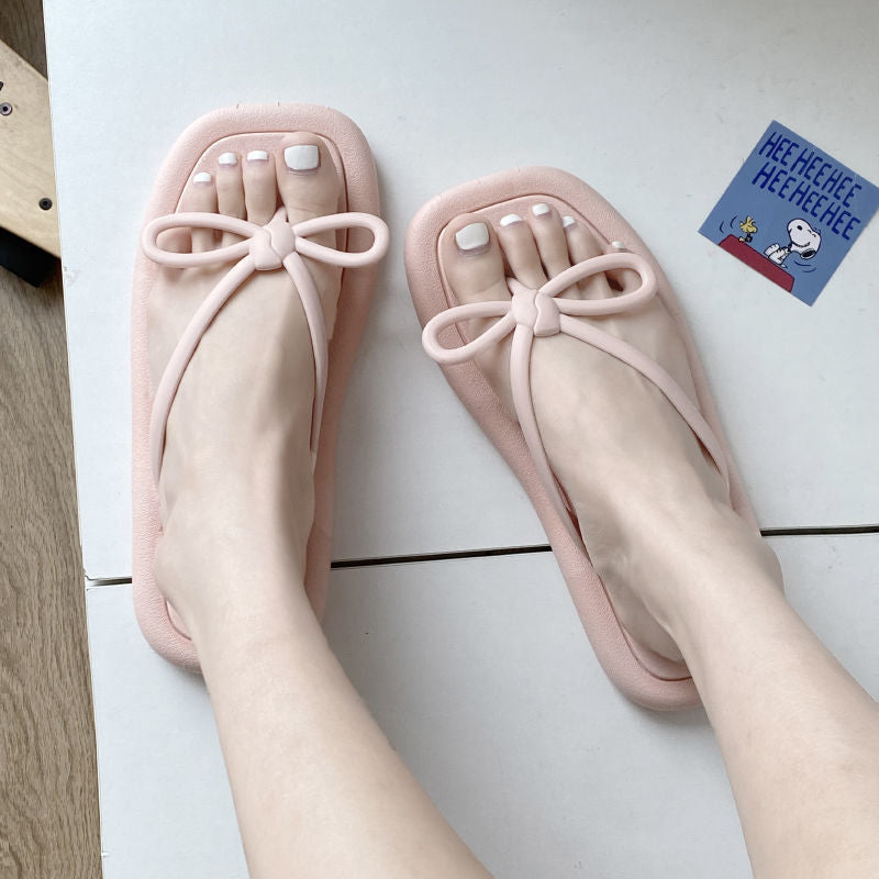 Fairy Style Bow Beach Flip-flops Female Sandals