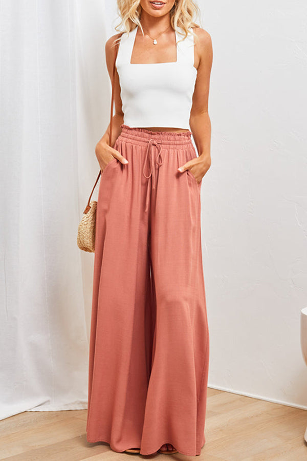 Solid Color Lightweight Flowy Wide Leg Pants