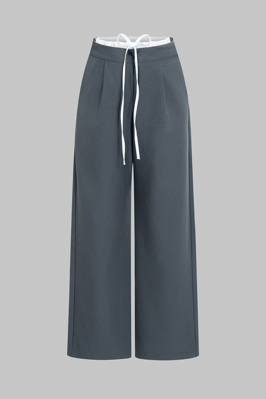 Tie-Up Patchwork Trousers