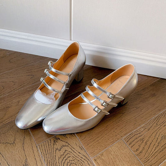 Jakyra Square Toe Block Heels Mary Jane Shoes