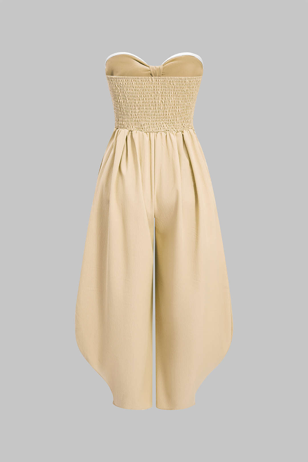 Strapless Tie-Up Ruched Sleeveless Jumpsuit