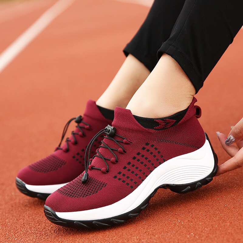 Breathable Mesh Tenis Ladies Shoes for Sock Sneakers