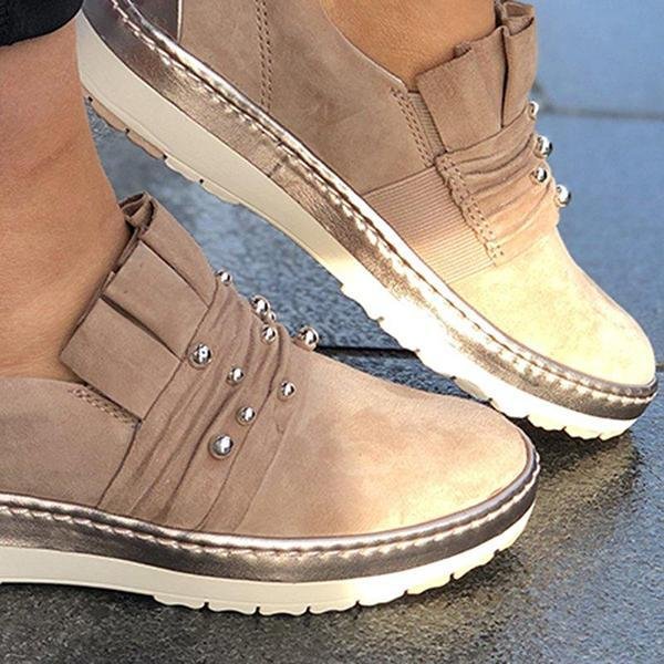 Casual Artificial Pearl Decoration Solid Color Sneakers