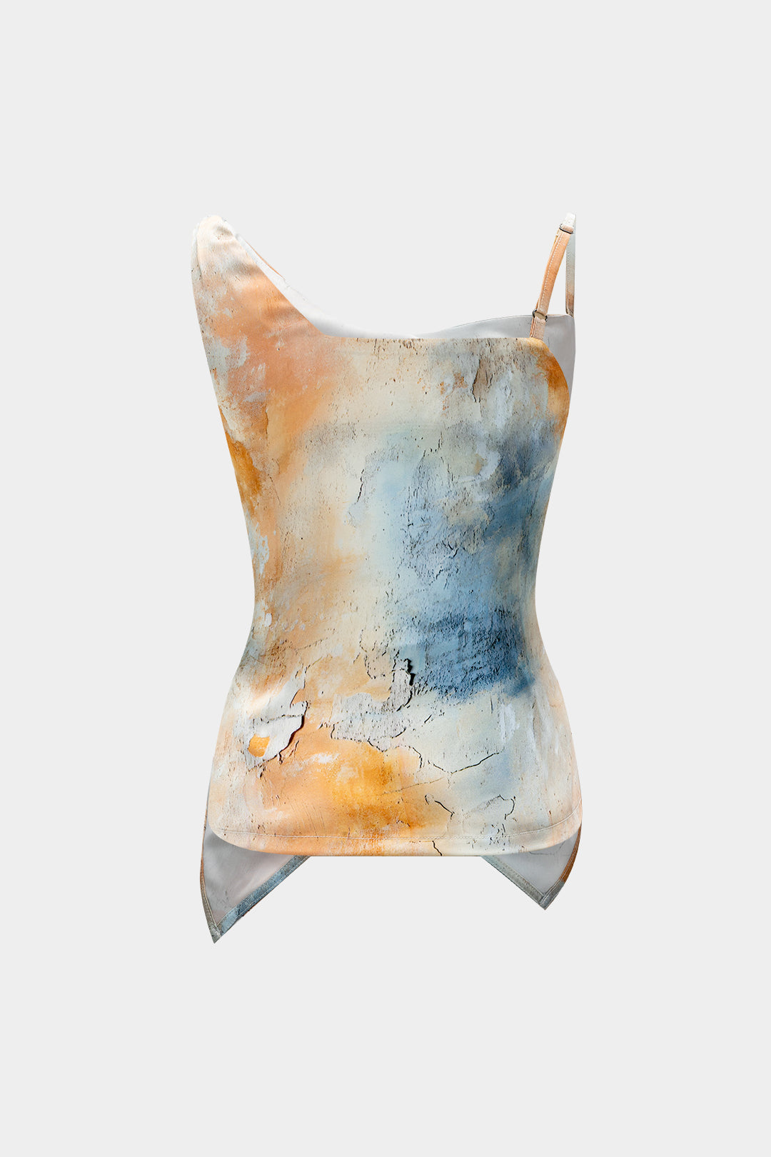 Watercolor Print Satin Cami Top