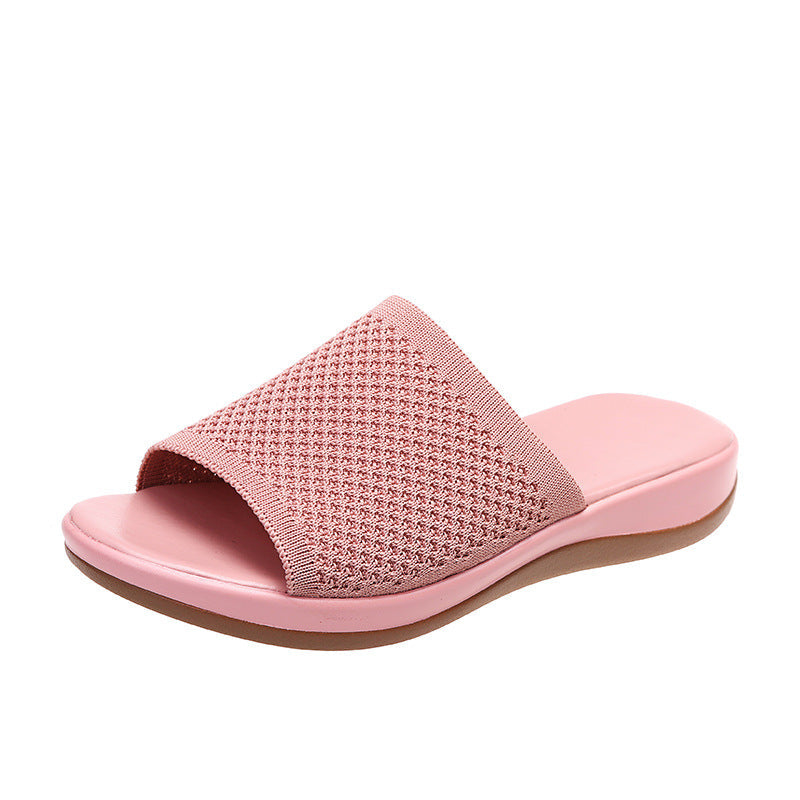 Women Mesh Breathable Soft Wedge Slippers