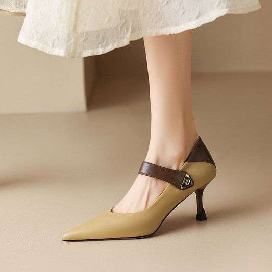 Janiyah Pointy Toe Stiletto Mary Jane Shoes