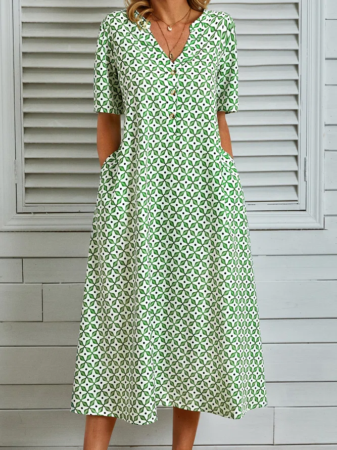 Casual Half Sleeve Weaving Dress