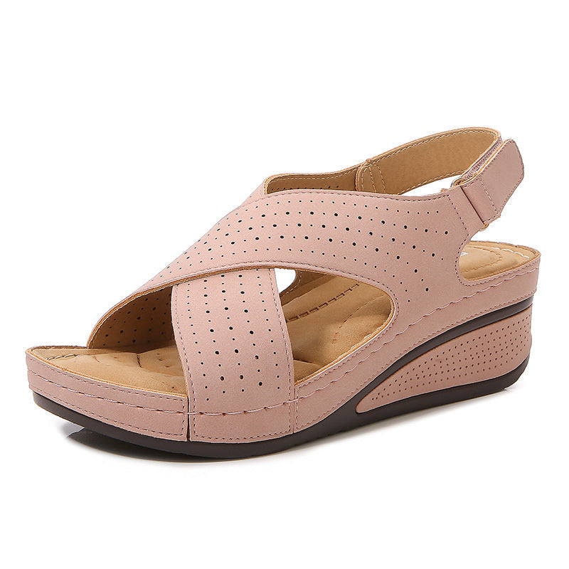 Versatile Retro Platform Velcro Beach Sandals