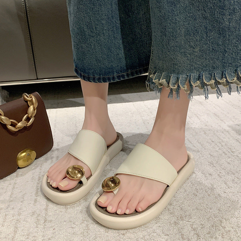 Women's Style High-grade Toe Covering Outer Wear Fashion Summer Round Sandals