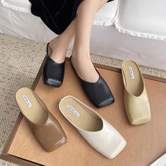 Women's Flat Toe Box Half Outer Wear Sandals