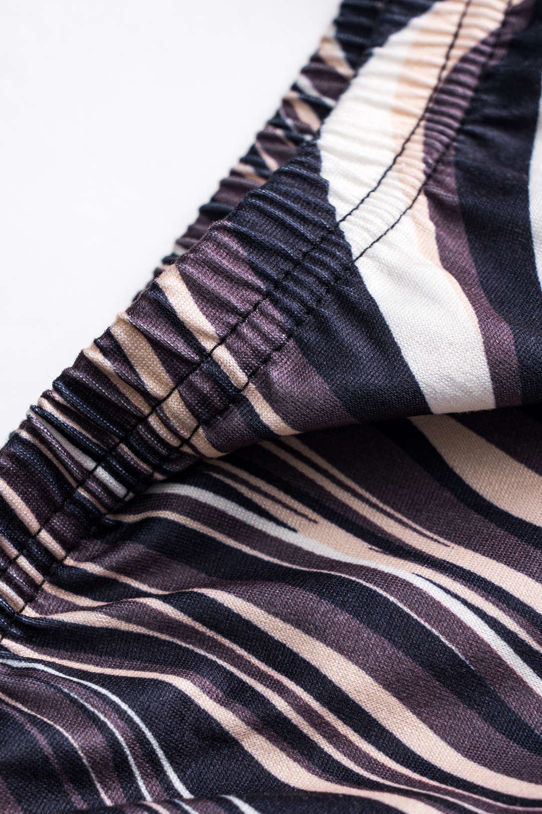 Stripe Print Ruched Mini Skirt