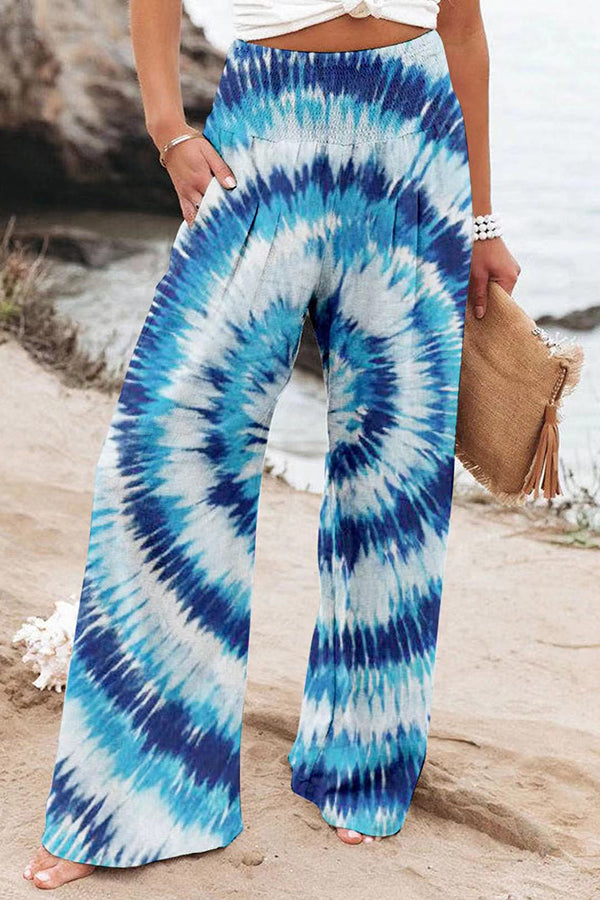 Print Casual Wide Leg Trousers