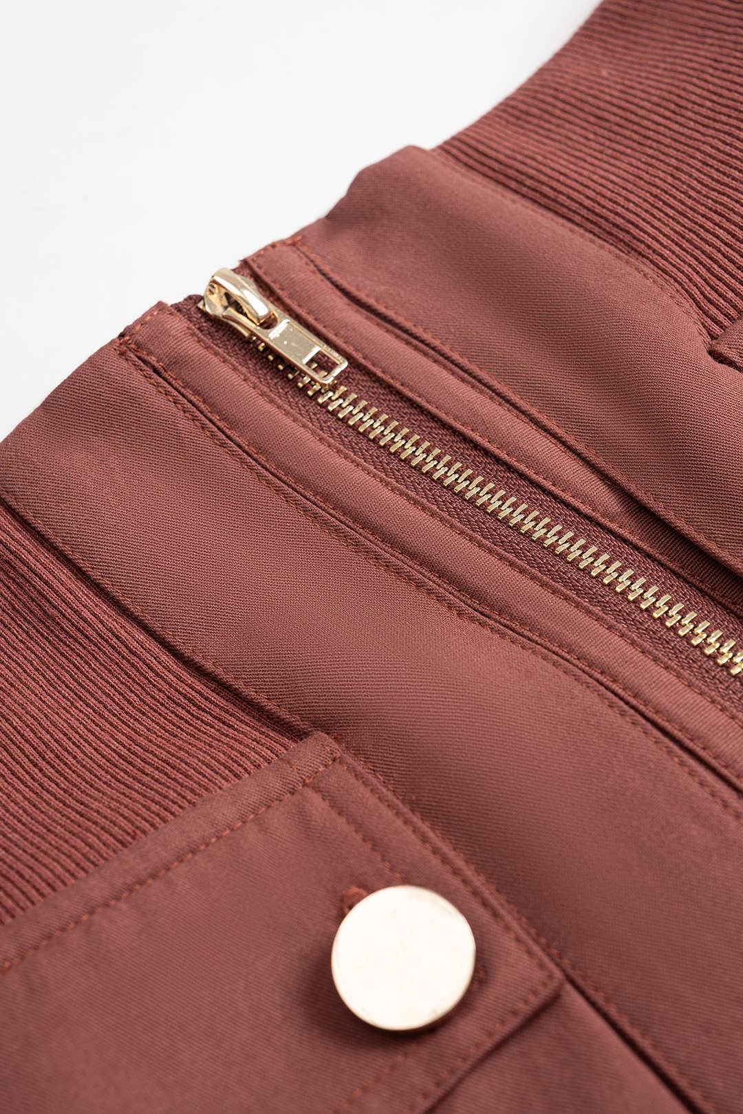 Zipper Patchwork Pocket Skirt