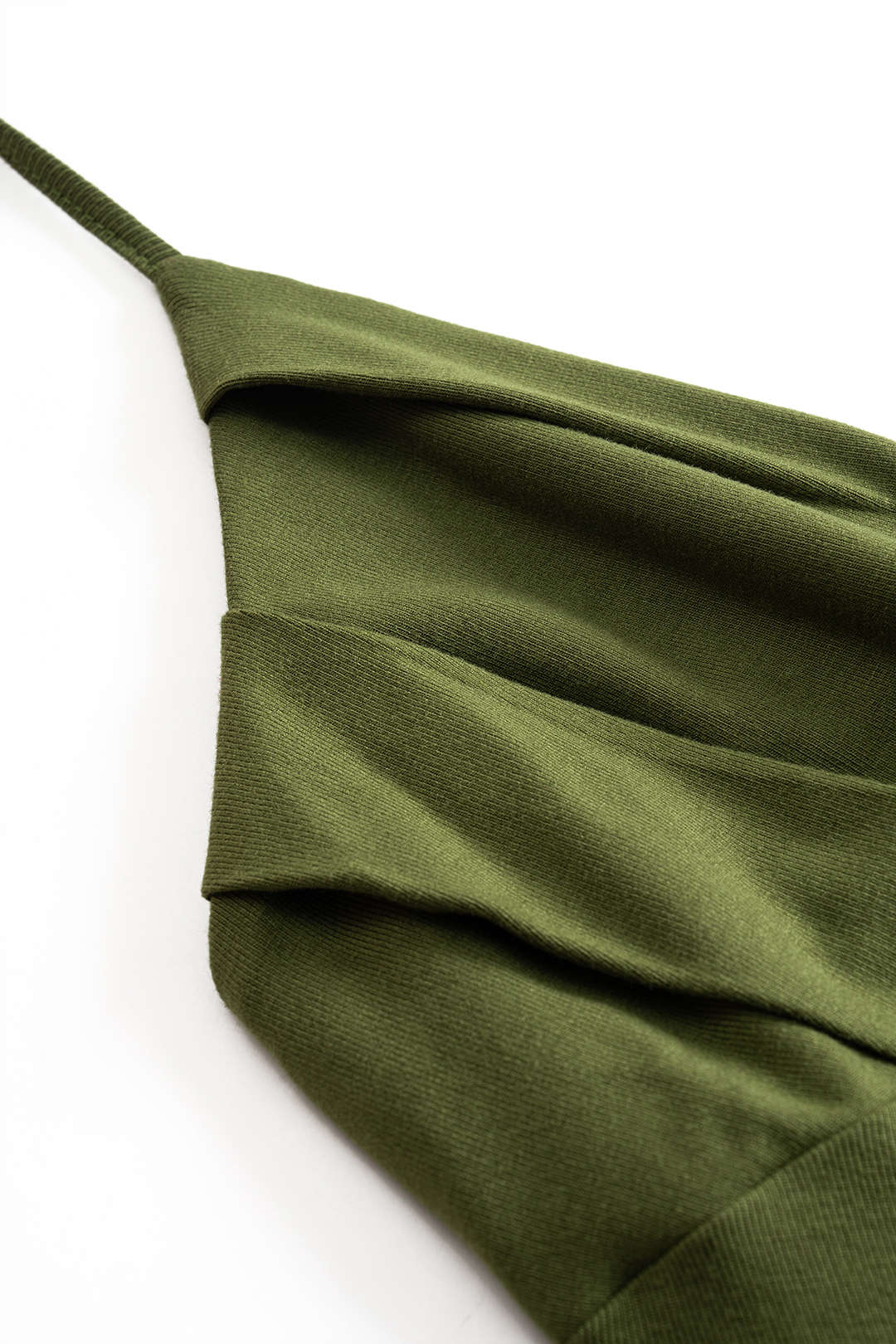 V-Neck Halter Neck Tie-Up Ruched Asymmetrical Cami Top