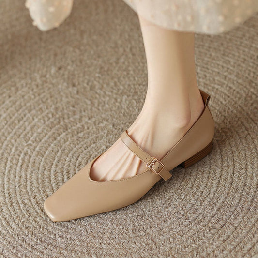Jacqulyn Square Toe Block Heels Mary Jane Shoes