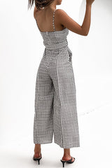 Black and White Checkered Jumpsuit