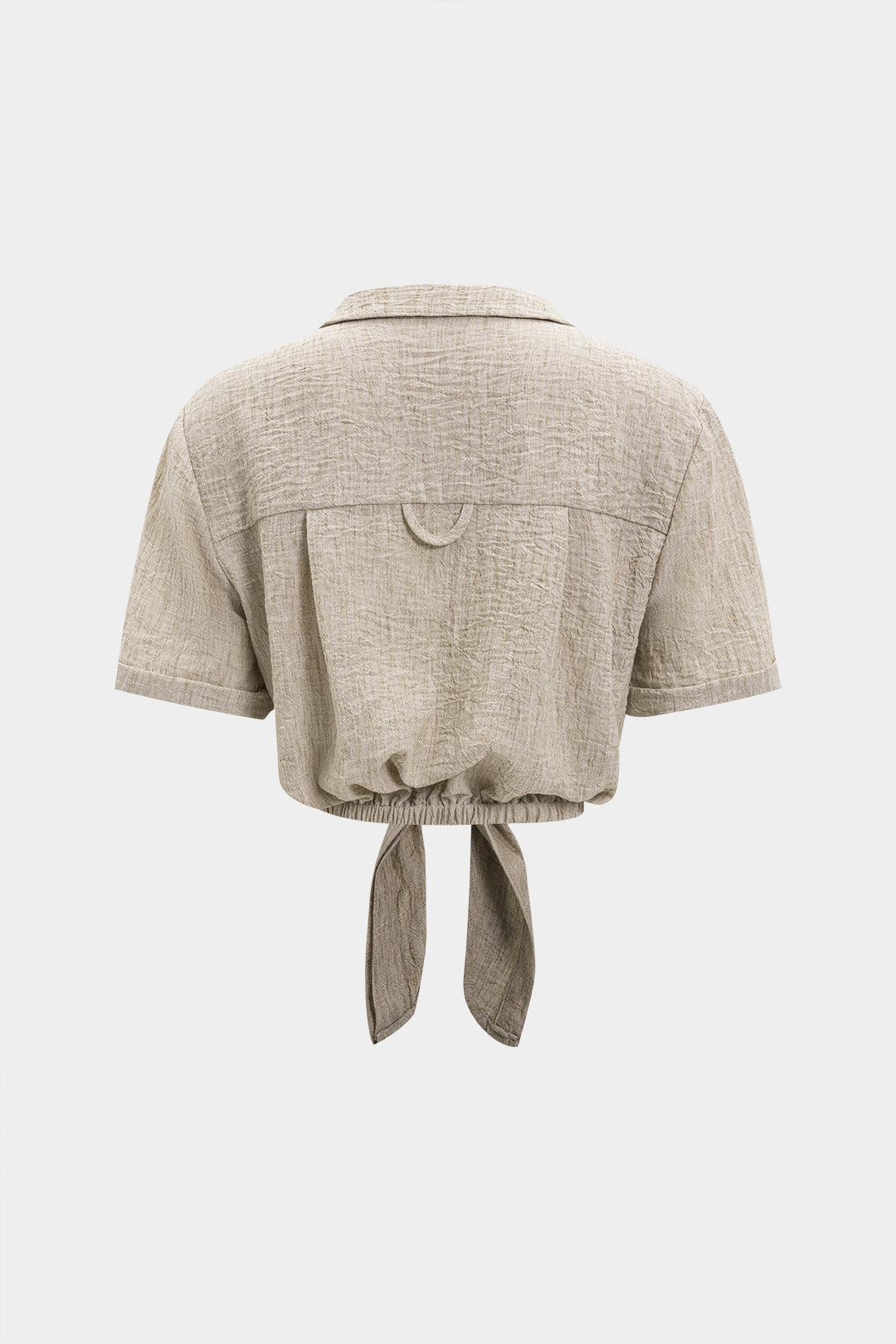 Tie Front Button Short-Sleeve Shirt