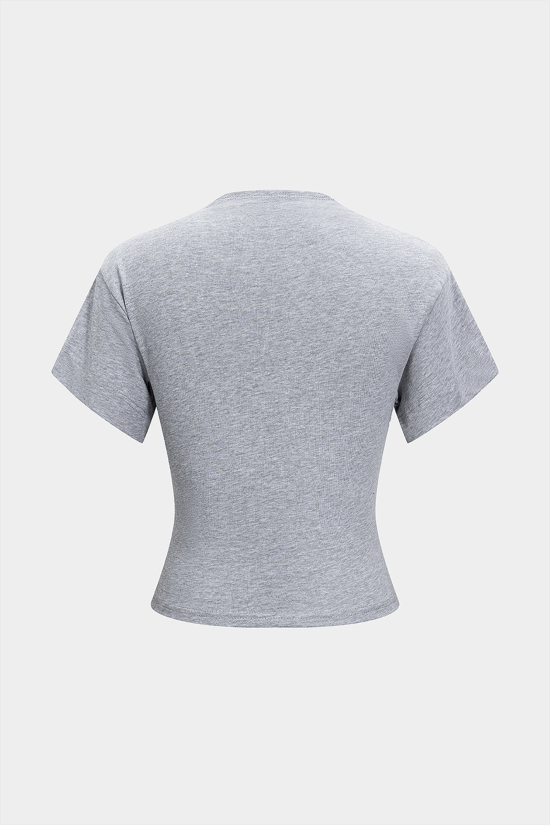 V-Neck Ruched Twist Knot Short Sleeve T-Shirt