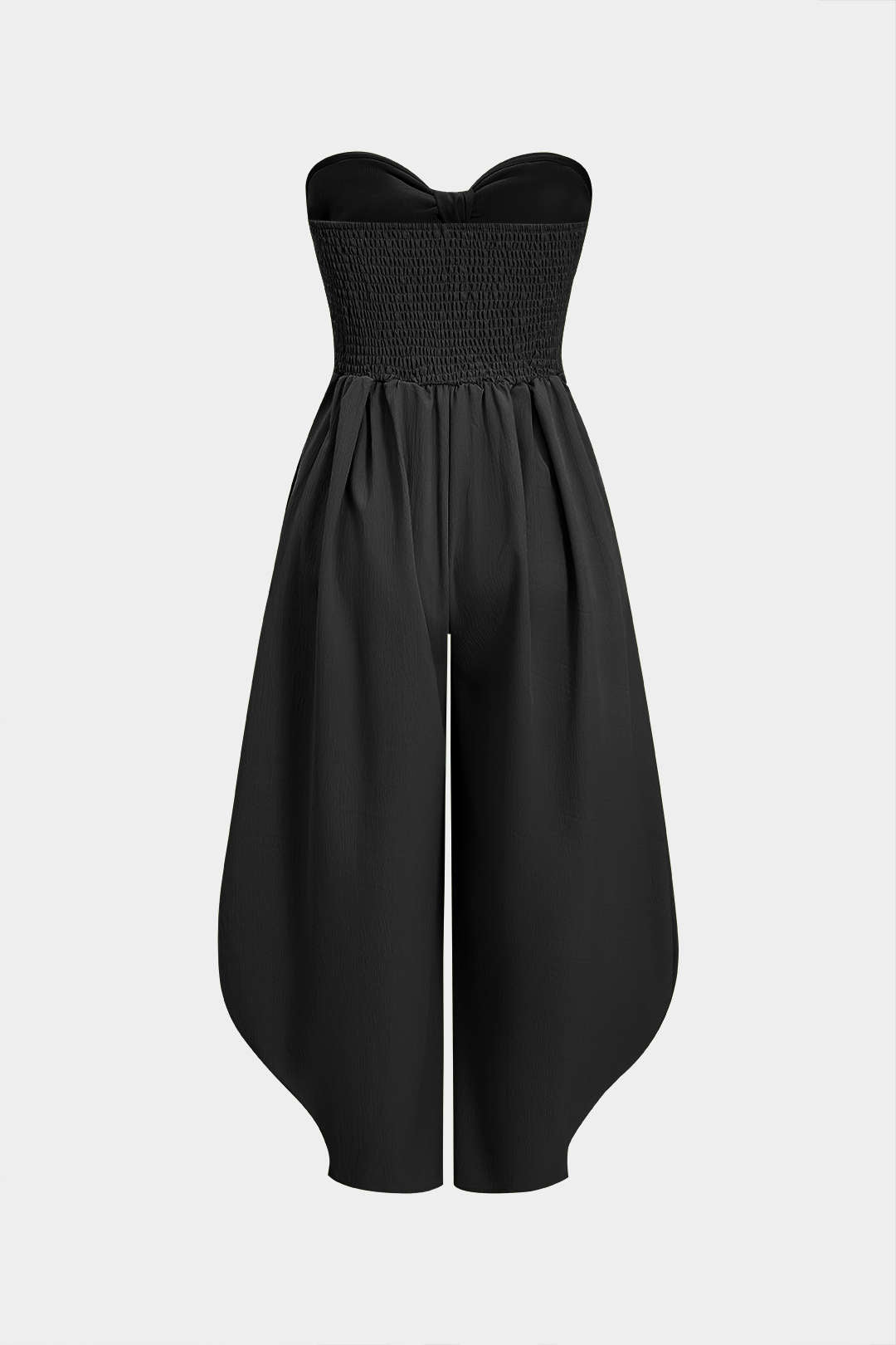 Strapless Tie-Up Ruched Sleeveless Jumpsuit
