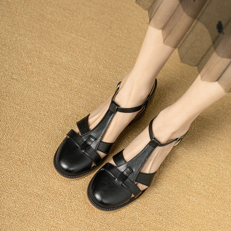 Women's Authentic Toe Box Roman Chunky Mid Sandals