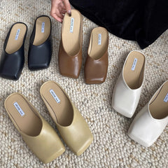 Women's Flat Toe Box Half Outer Wear Sandals