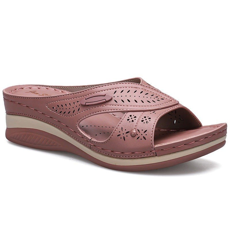 Women's Floral Sandals Wedges Shoes Outdoor Slippers