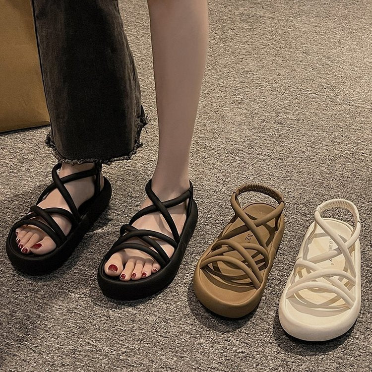 Women's Summer Dress Fairy Style Thick Bottom Sandals