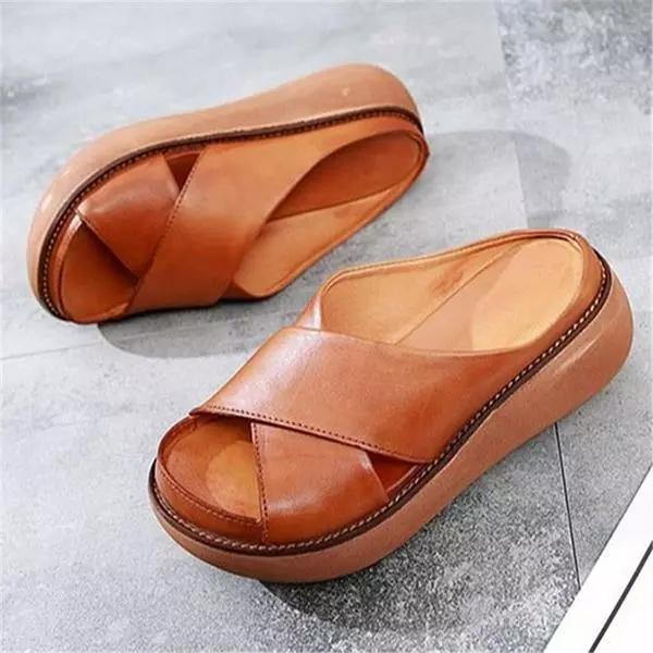 Platform Open Toe Comfy Slippers Casual Slide Sandals