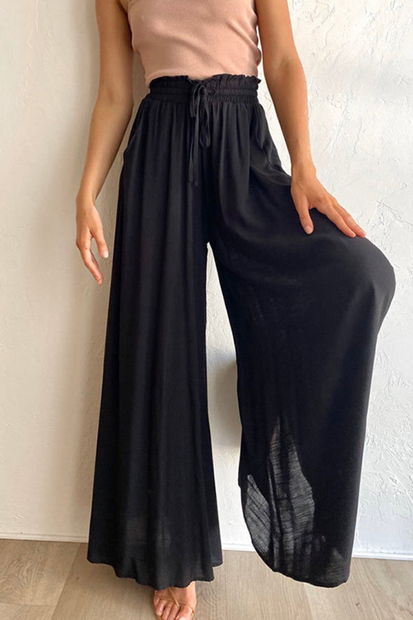 Solid Color Lightweight Flowy Wide Leg Pants