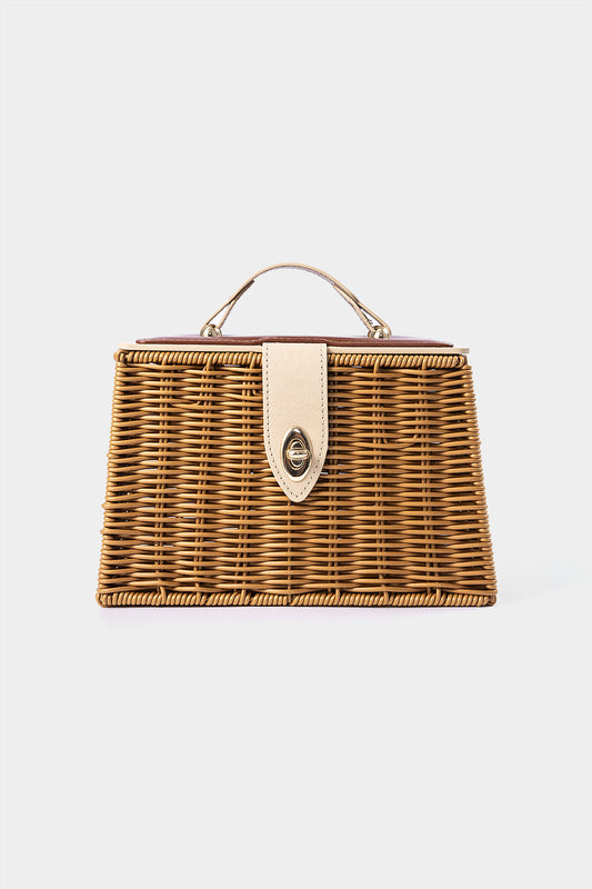 Woven Textured Open Top Tote Bag