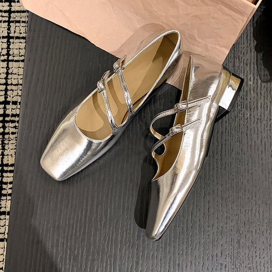Joylyn Square Toe Block Heels Mary Jane Shoes