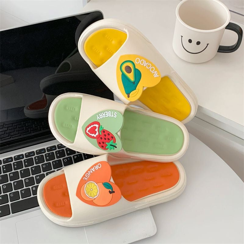 Women's & Men's Bottom Soft Cool Deodorant Bathroom Fruit Series Sandals