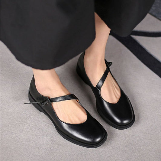 Veronica Square Toe Block Heels Mary Jane Shoes