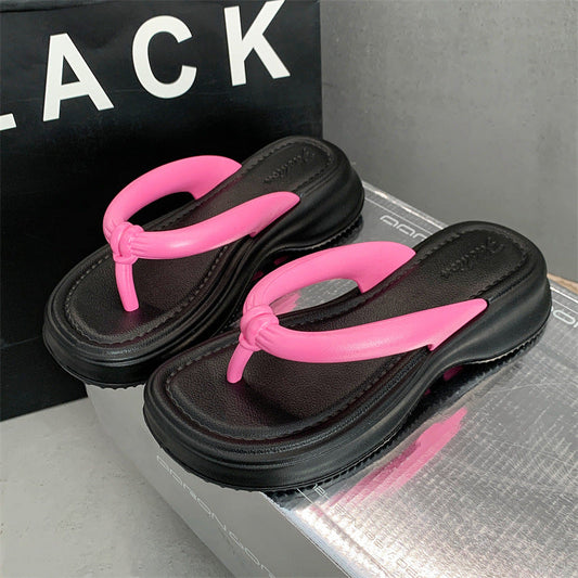 Women's Summer Thick-soled Two-color Matching Flip-flops Comfortable Sandals
