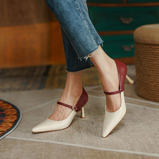 Kesi Pointy Toe Stiletto Mary Jane Shoes