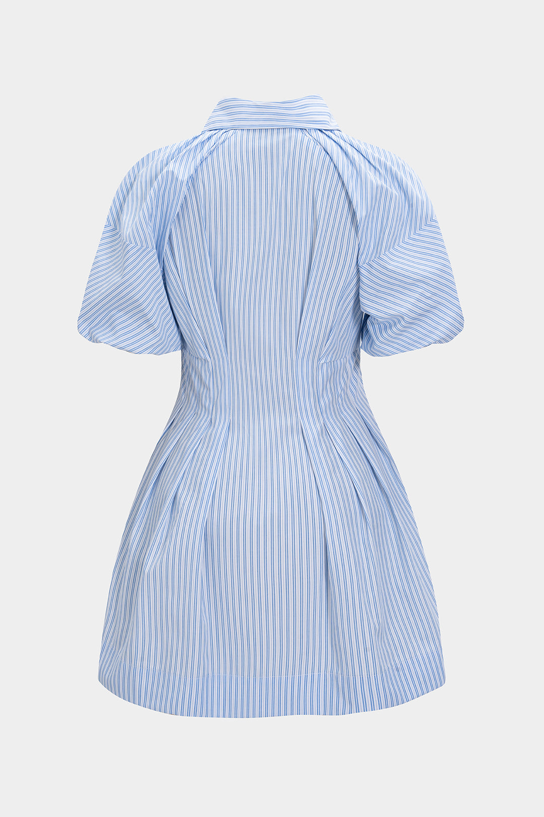 Stripes Print Button Pocket Short Sleeve Mini Dress