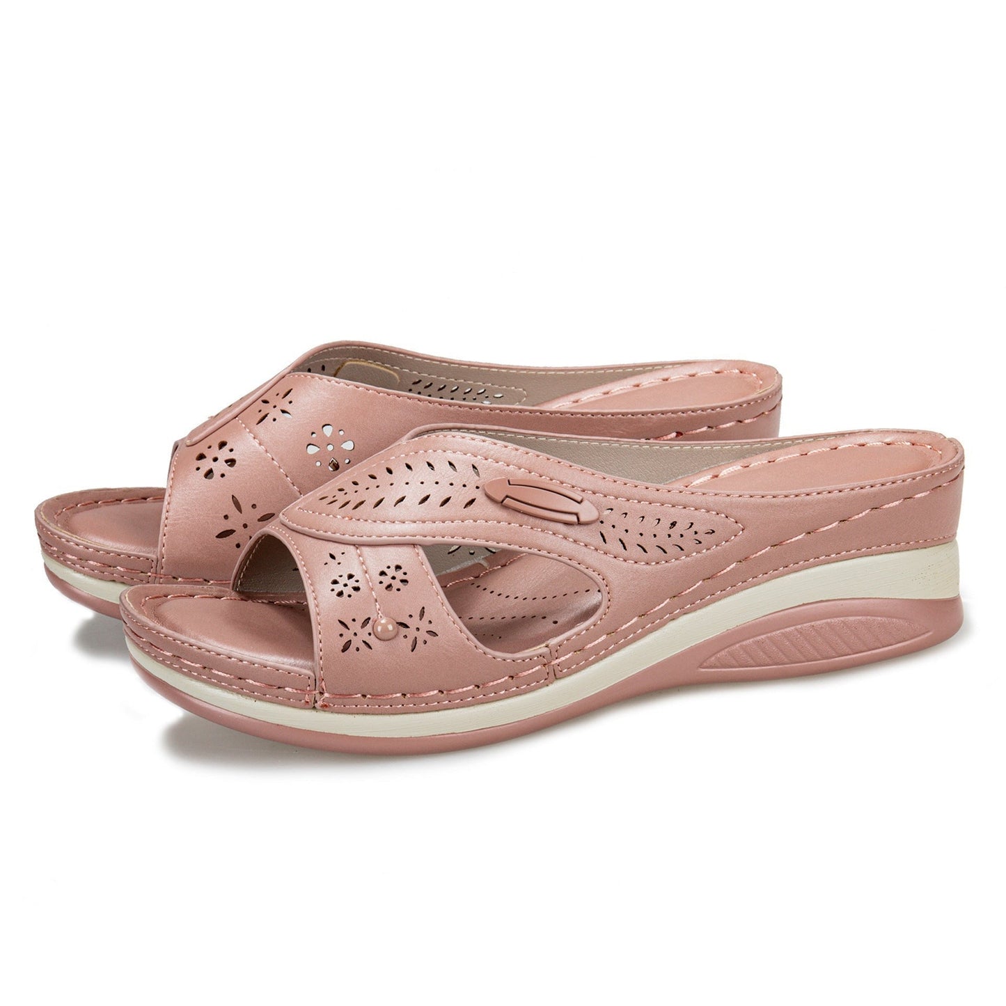 Women's Floral Sandals Wedges Shoes Outdoor Slippers