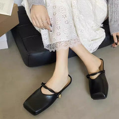 Women's Flat Toe Box Half Outer Wear Sandals