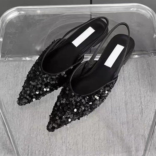 Women's Wear Pointed Toe Back Strap Low Sandals