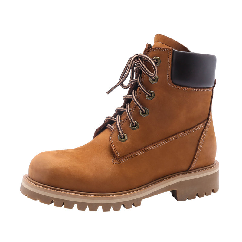 Women's Handmade High Lace-up Boot in Nubuck Calfskin Waterproof