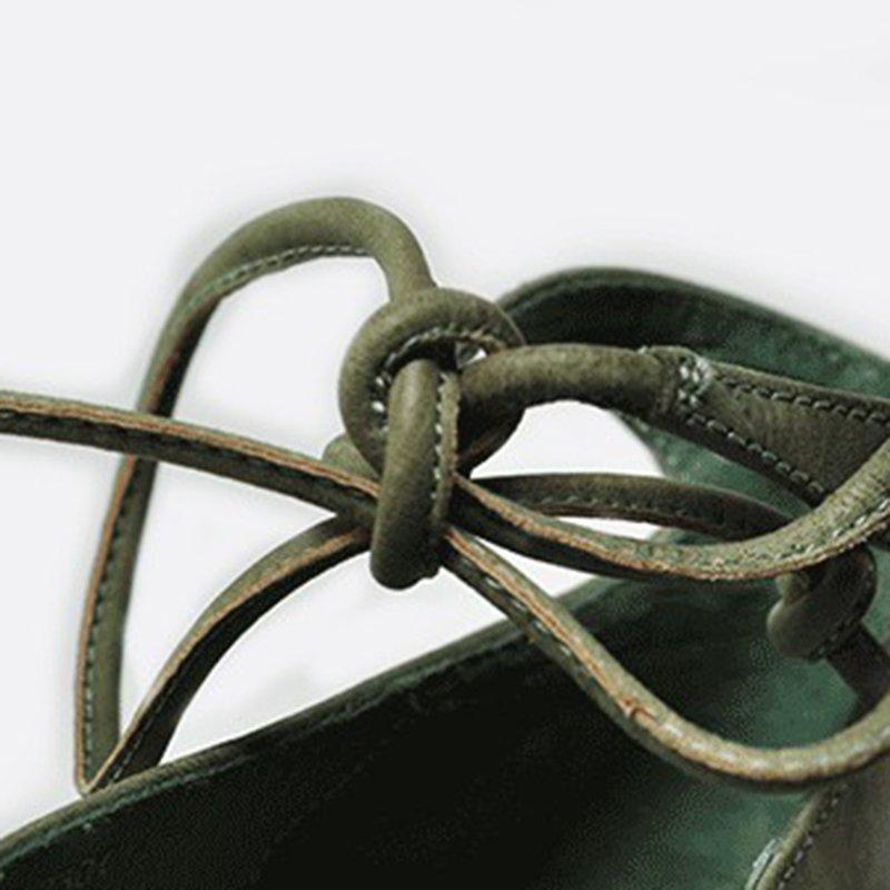 Elegant Chunky Heel Lace-up Pumps