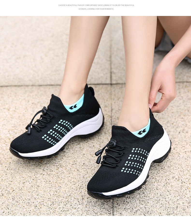 Breathable Mesh Tenis Ladies Shoes for Sock Sneakers