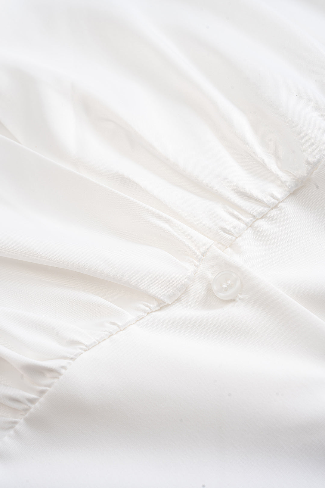 V-Neck Button Satin Short-Sleeve Shirt