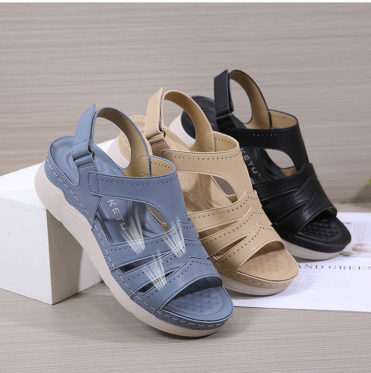 Casual Lightweight Velcro Non-Slip Wedge Sandals