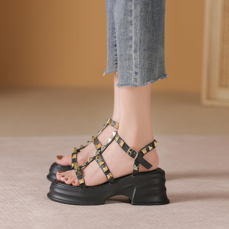 Women's Willow Ingot Open Toe Elevator Wild Sandals