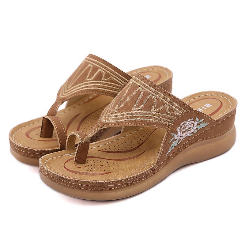 Women's Embroidery Wedge Sandals