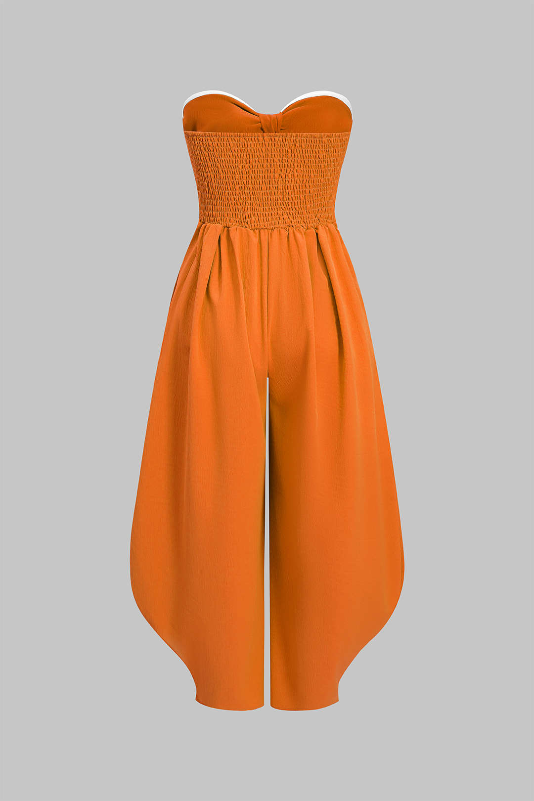 Strapless Tie-Up Ruched Sleeveless Jumpsuit