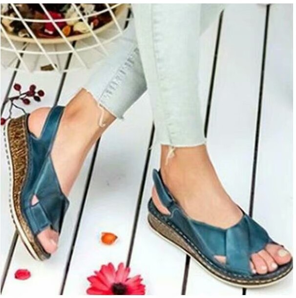 Women Weave Female Causal Platform Wedges Sandals