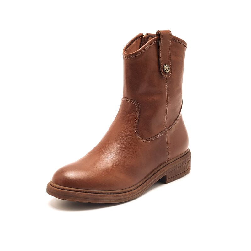 Cowgirl Boots Handmade Genuine Leather Ankle Boots in Black/Brown/Coffee